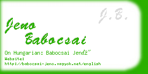 jeno babocsai business card